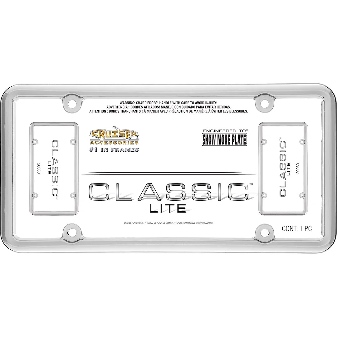 20030 – CRUISER License Plate Frame, Without Design Chrome Plated Die Cast Metal - view 2